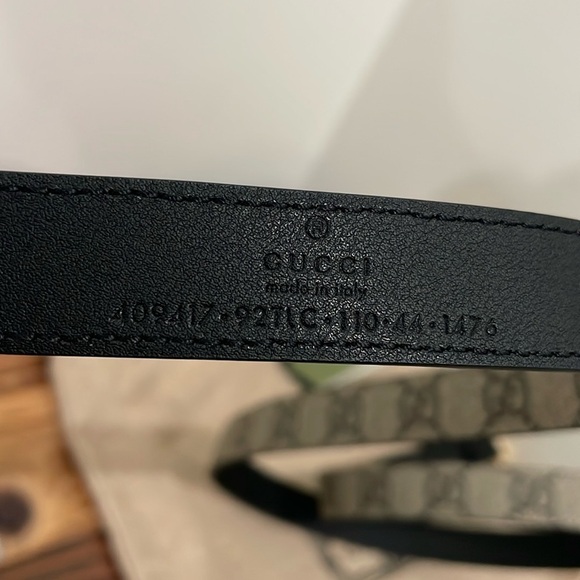 Gucci GG Buckle Monogram Leather Thin Belt NWT Size 110 main image 12